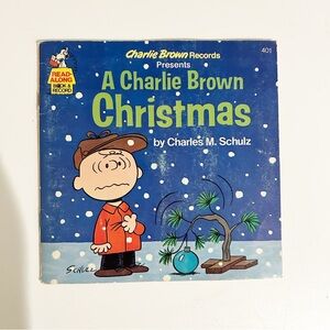 Vintage 1977 Charlie Brown Christmas Vinyl Record & Picture Book Nostalgia